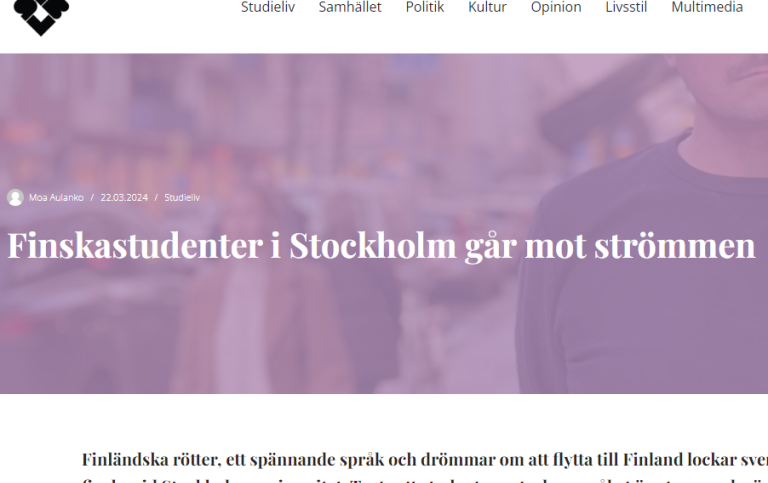 Skärmdump från Studentbladet